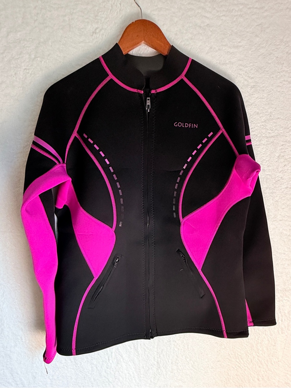 Goldfin Neoprene Wetsuit Jacket 3XL Black Pink Surf Swim Zip Top
